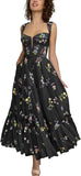 Vestidos de tul con bordado floral para mujer 2024, vestidos formales de fiesta de noche 