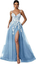 Sky Blue With White Flower