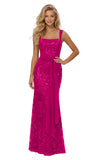 Lace Sequin Spaghetti Straps Prom Dress Long Ball Gown 2026 Mermaid Front Tie Backless Formal Evening Gowns