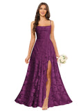 Women’s Ruffled Bridesmaid Dresses Scoop Neck Floral Chiffon Formal Dress Wrap Pleated Wedding Guest Dress