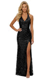 Women's Sequin Halter Prom Dresses with Split Long Mermaid Ruched Formal Evening Gowns 2026