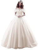 Tulle Ball Gown Cinderella's Off Shoulder Quinceanera Dress Wedding Dresses Evening Formal Gown