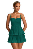 Chiffon Homecoming Dresses for Teens 2026 Spaghetti Straps Short Mini Dress A Line Formal Cocktail Party Prom Dress
