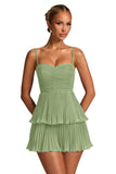 Chiffon Homecoming Dresses for Teens 2026 Spaghetti Straps Short Mini Dress A Line Formal Cocktail Party Prom Dress
