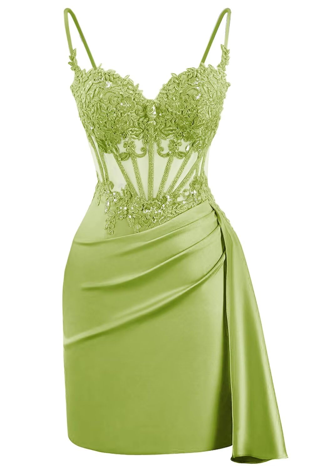 Lace Satin Homecoming Dresses for Teens 2027 Short Prom Dress Spaghetti Straps Corset Cocktail Formal Evening Gowns