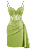 Lace Satin Homecoming Dresses for Teens 2027 Short Prom Dress Spaghetti Straps Corset Cocktail Formal Evening Gowns