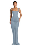 Mermaid Satin Prom Dresses for Women 2026 Spaghetti Strap Formal Dress Ruched Corset Evening Party Gowns
