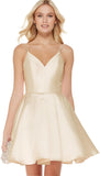 Women's Short Homecoming Dresses for Teens 2025 V Neck Satin Prom Cocktail Gowns