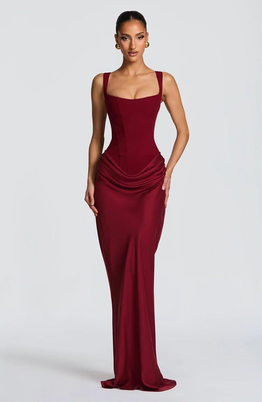 Mermaid Satin Prom Dresses for Women 2026 Spaghetti Strap Formal Dress Ruched Corset Evening Party Gowns