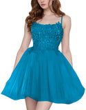 Tulle Homecoming Dresses Short Wedding Dresses 2026 Spaghetti Strap Prom Dress A Line Lace Applique Formal Party Gown