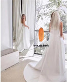 Trägerloses Ballkleid, langes Ballkleid, Satin-Brautkleid für die Braut, A-Linie, formelle Abendkleider mit Schlitz 