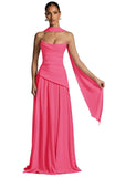 Kingbridal Strapless Bridesmaid Dresses with Scarf 2026 Long A-line Prom Formal Dress