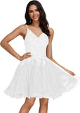 Tulle Homecoming Dresses Teens Lace Beaded Party Dress Juniors Short Prom Dresses