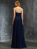 A-Line/Princess Sweetheart Sleeveless Floor-Length Applique Chiffon Dresses Prom Evening Dress