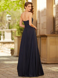 Vestido de fiesta de noche de gasa con apliques, sin mangas, corte princesa, escote corazón, largo hasta el suelo