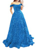 Off Shoulder-blue