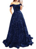Off Shoulder-navy Blue