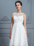 A-Linie/Princess-Linie U-Ausschnitt Ärmellos Asymmetrisch Spitze Brautkleider