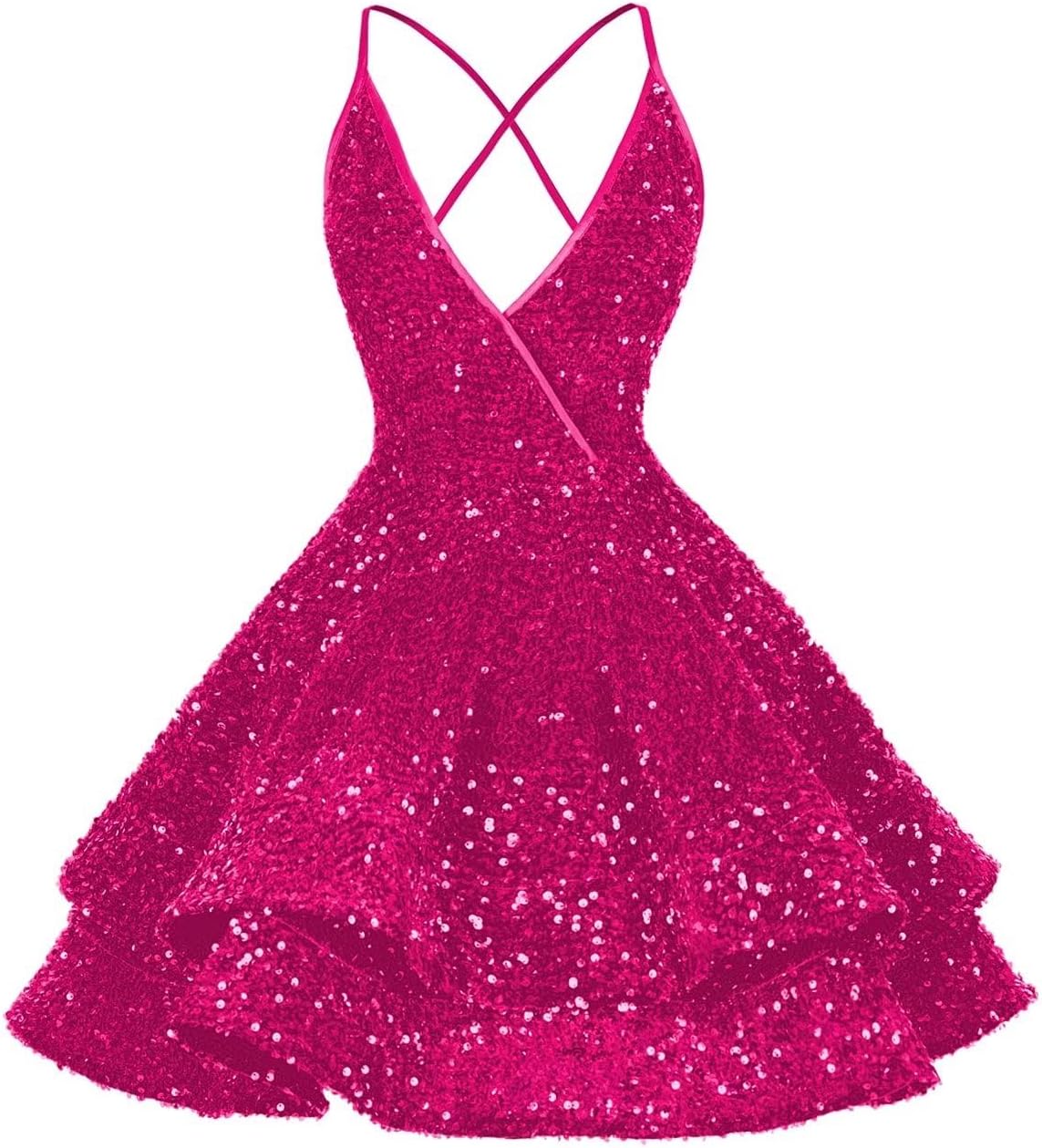 Vestidos de fiesta cortos con lentejuelas brillantes para adolescentes, sexy, con tirantes finos, vestido de fiesta, vestido de cóctel con cuello halter 