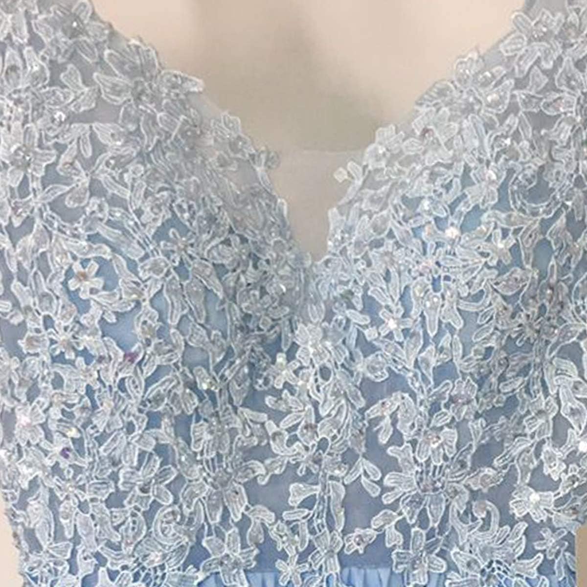 Women's Lace Appliques Prom Dresses Long with Slit Cold Shoulder Formal Party Gown