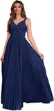 Spaghetti Strap Long Prom Dresses for Women 2026 Ball Gown A Line V-Neck Sparkly Formal Evening Gowns for Wedding