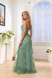 Spaghetti Strap Sparkly Prom Dress for Women Long Tulle Lace Formal Dress Laces Evening Party Gown
