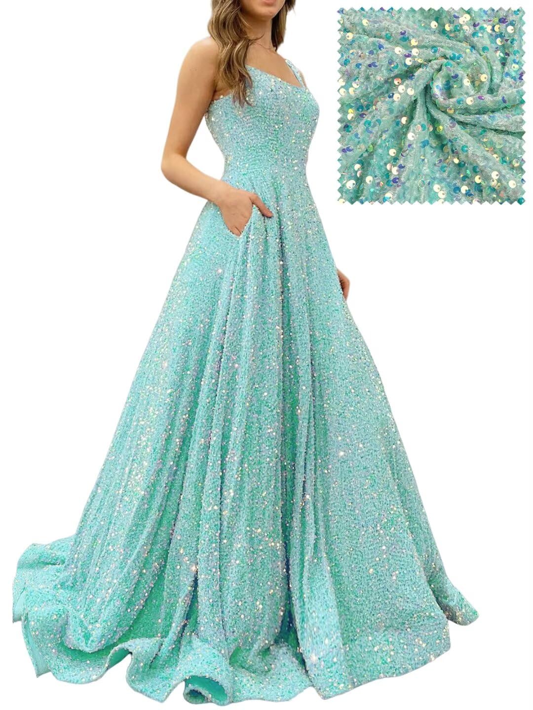 Prom Dresses Long A Line with Pockets Formal Evening Ball Gowns Velvet Velvet Sequins Black Tie Wedding Party Dress