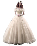 Tulle Ball Gown Cinderella's Off Shoulder Quinceanera Dress Wedding Dresses Evening Formal Gown