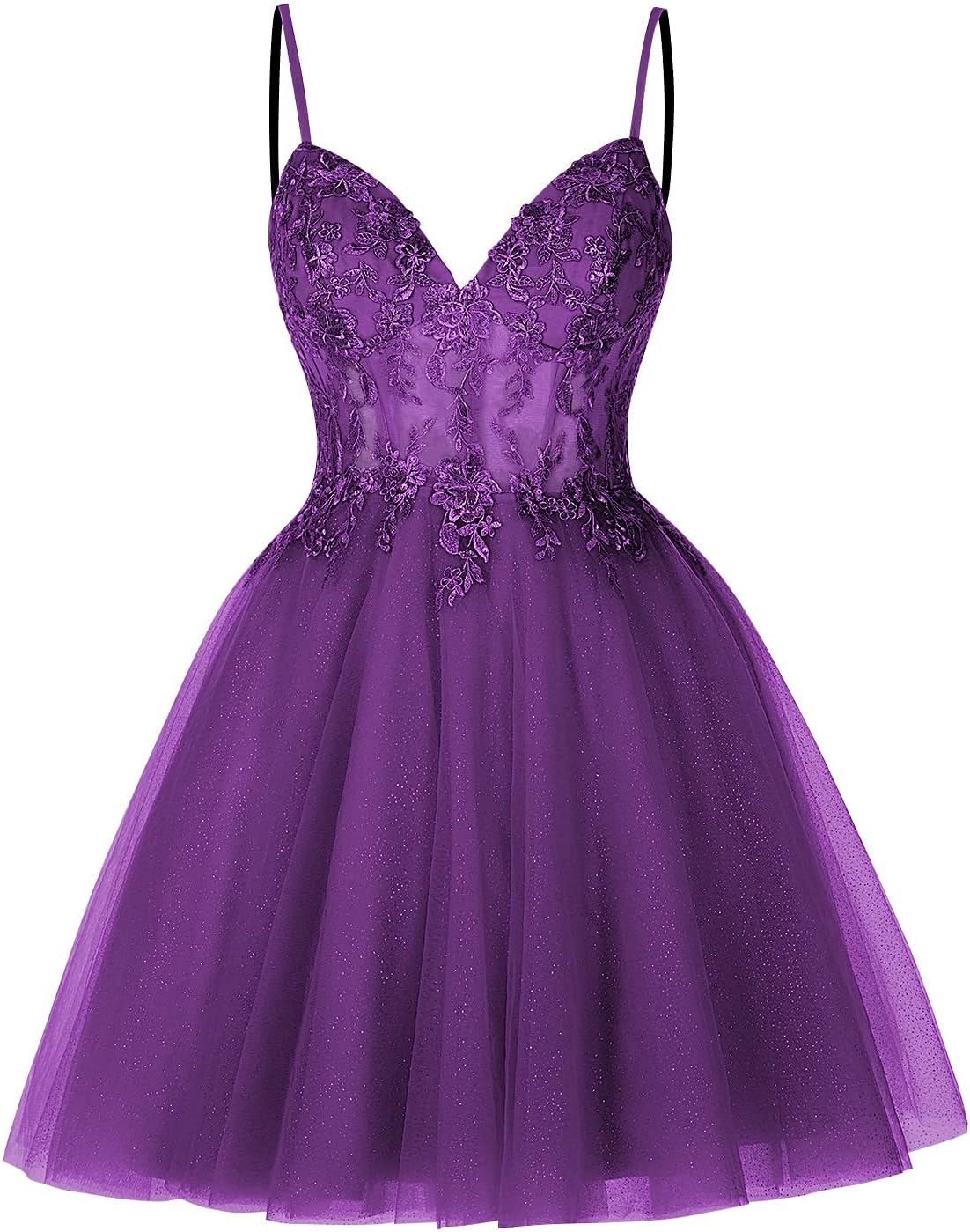 Vestidos cortos de encaje floral para adolescentes, vestido de fiesta con ilusión de tul brillante