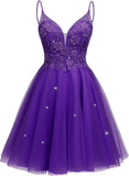 Sparkly Tulle Homecoming Dresses Short Lace Prom Dresses for Teens Mini Cocktail Dress