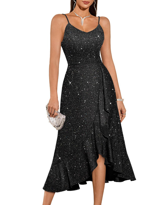 Sequin Formal Dresses Spaghetti Strap Cocktail Wedding Guest Dresses 2026 Prom Dress Evening Gowns