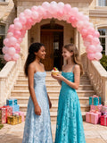 Lace Floral Junior Bridesmaid Dresses Long Spaghetti Strap Prom Dress for Teens Formal Gown Flower Girls Dress