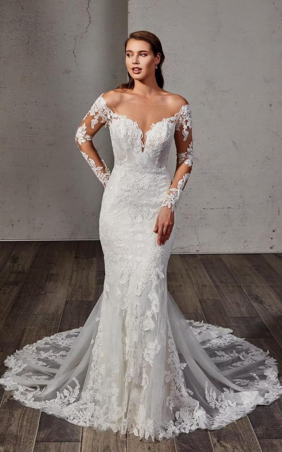 Women's Beach Wedding Dresses for Bride 2025 Long Lace Wedding Bridal Gowns