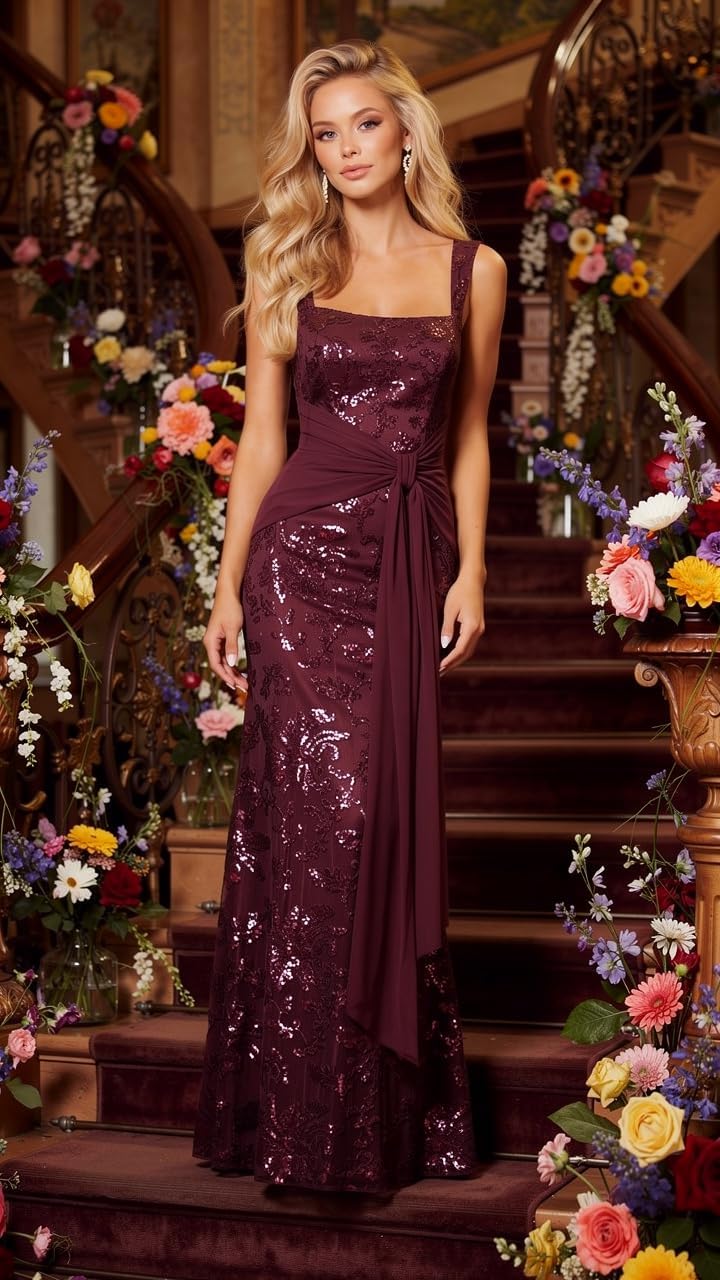 Lace Sequin Spaghetti Straps Prom Dress Long Ball Gown 2026 Mermaid Front Tie Backless Formal Evening Gowns