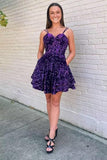 Sequin Homecoming Dresses for Teens 2027 Sparkly Short Layered Aline Prom Dresses Spaghetti Straps Cocktail Party Gowns