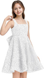 Sequins Flower Girl Dresses Short - Square Neck Princess Pageant Dress Kids A Line Communion Formal Party Gown