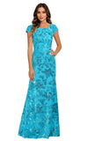 Lace Appliques Scoop Neck Sequin Mother of the Bride Dresses Mermaid Short Sleeve Formal Evening Gowns