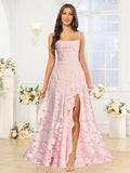 Women’s Ruffled Bridesmaid Dresses Scoop Neck Floral Chiffon Formal Dress Wrap Pleated Wedding Guest Dress