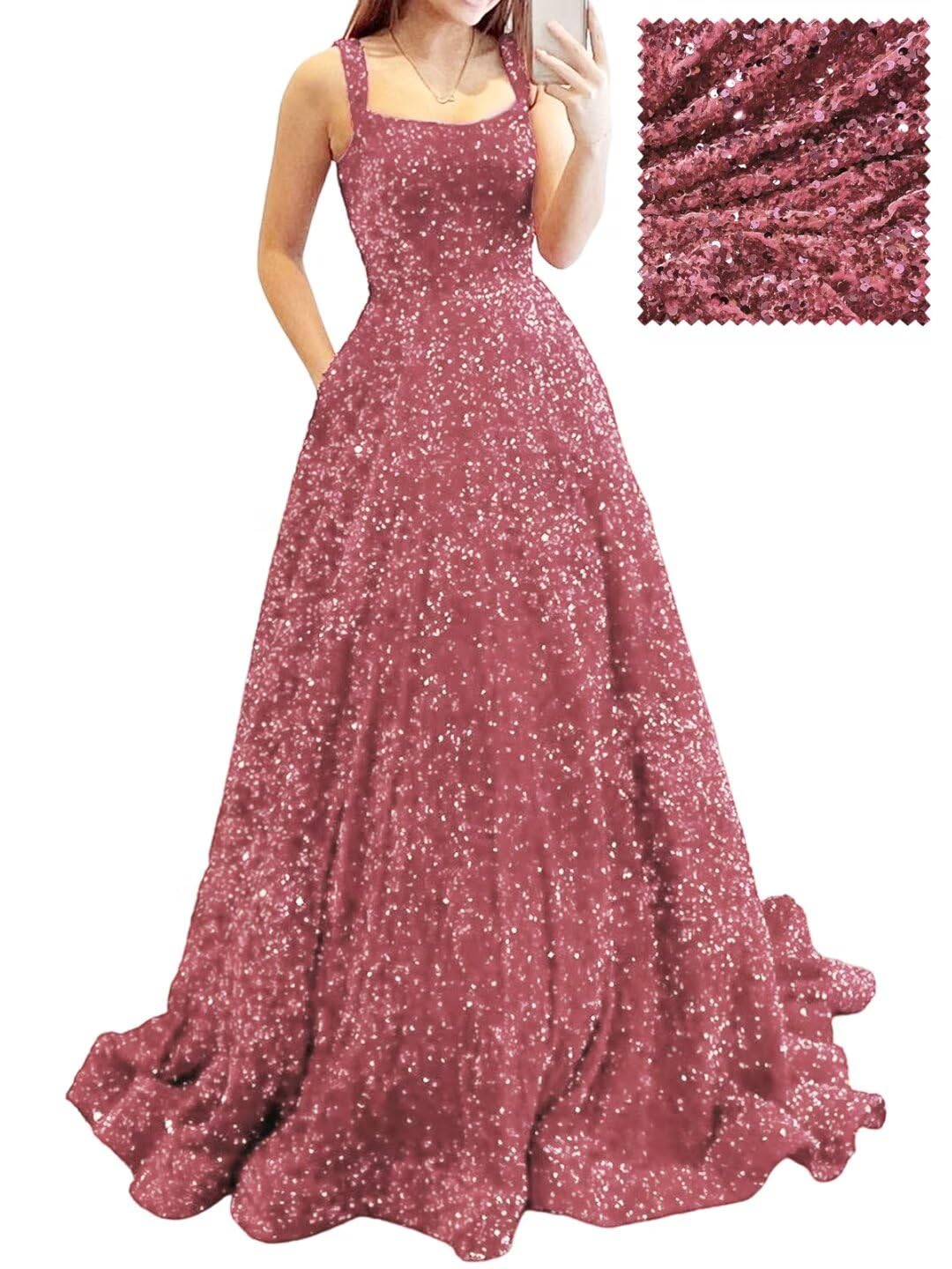 Prom Dresses Long A Line with Pockets Formal Evening Ball Gowns Velvet Velvet Sequins Black Tie Wedding Party Dress