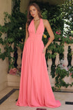 Chiffon Bridesmaid Dresses for Women Long Halter A-line Formal Dress with Slit 2026 Pleated Evening Party Gowns