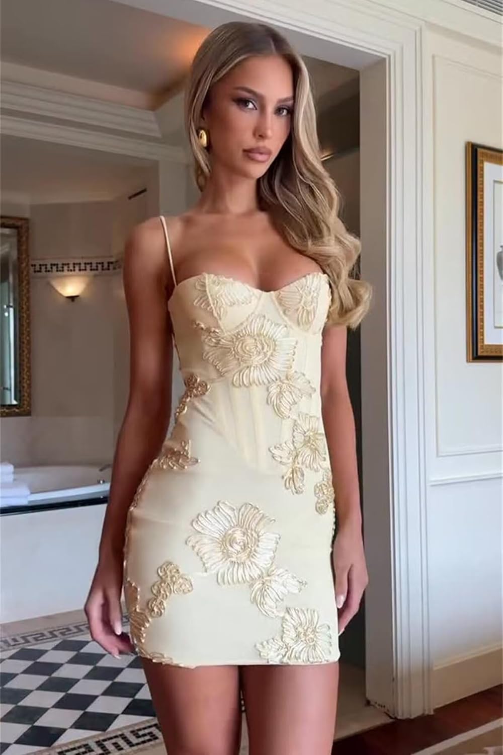 Spaghetti Straps Short Homecoming Dresses 2026 Mini Tight Embroidery Corset Prom Evening Cocktail Dress