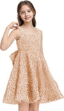 Sequins Flower Girl Dresses Short - Square Neck Princess Pageant Dress Kids A Line Communion Formal Party Gown