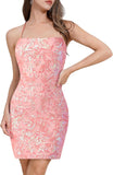 Women's Spaghetti Straps Sparkly Sequins Bodycon Mini Dress Party Nightclub Short Tight Sequin Homecoming Dresses for Teens