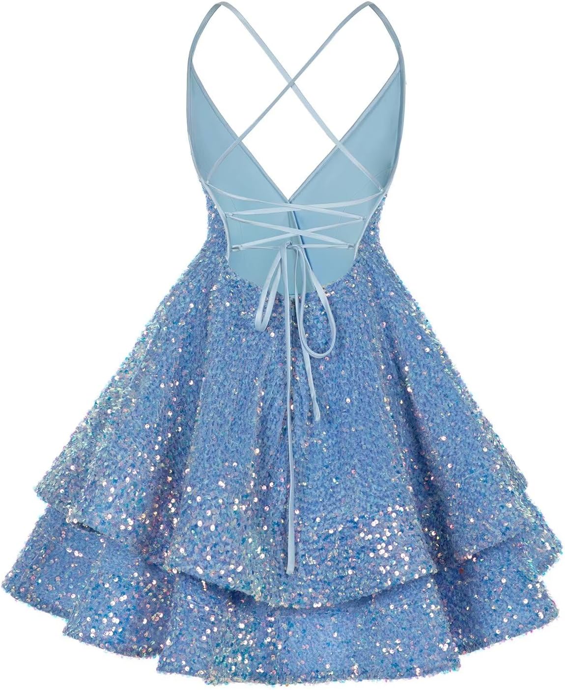 Vestidos de fiesta cortos con lentejuelas brillantes para adolescentes, sexy, con tirantes finos, vestido de fiesta, vestido de cóctel con cuello halter 