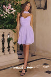 Strapless Homecoming Dresses for Teens 2026 Chiffon Short Prom Dress with Scarf A-line Pleated Cocktail Party Gown