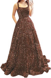Prom Dresses Long A Line with Pockets Formal Evening Ball Gowns Velvet Velvet Sequins Black Tie Wedding Party Dress
