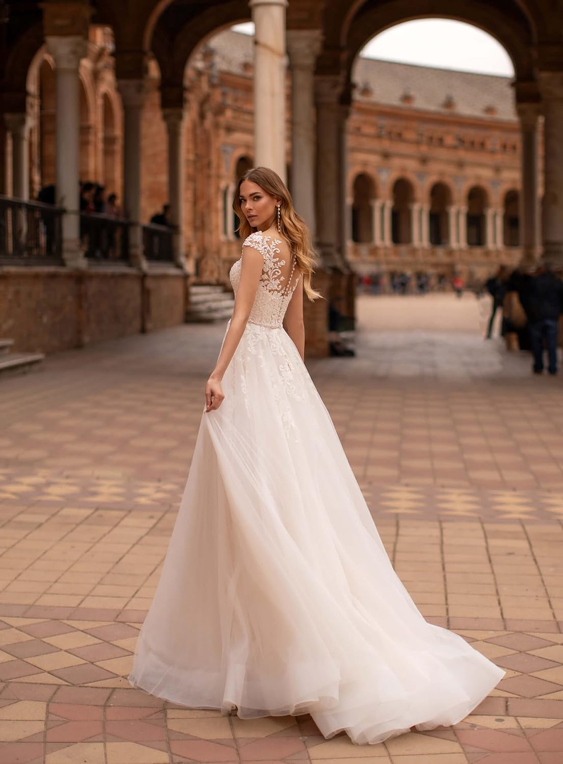 Women's Beach Wedding Dresses for Bride 2025 Long Lace Wedding Bridal Gowns