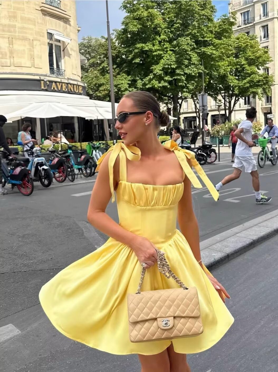 Spaghetti Straps Homecoming Dresses for Teens Satin A-line Short Prom Dress Pleated Cocktail Gowns with Pockets