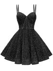 Kingbridal Gowns Sparkly Sequin Homecoming Dresses for Teens 2027 Flowy Spaghetti Straps A-Line Short Formal Prom Dress with Pockets