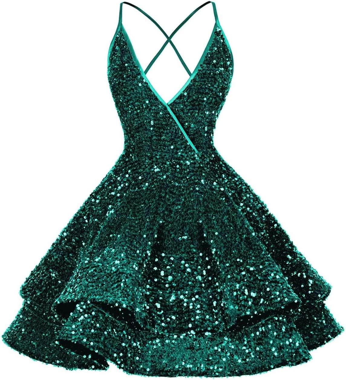 Vestidos de fiesta cortos con lentejuelas brillantes para adolescentes, sexy, con tirantes finos, vestido de fiesta, vestido de cóctel con cuello halter 